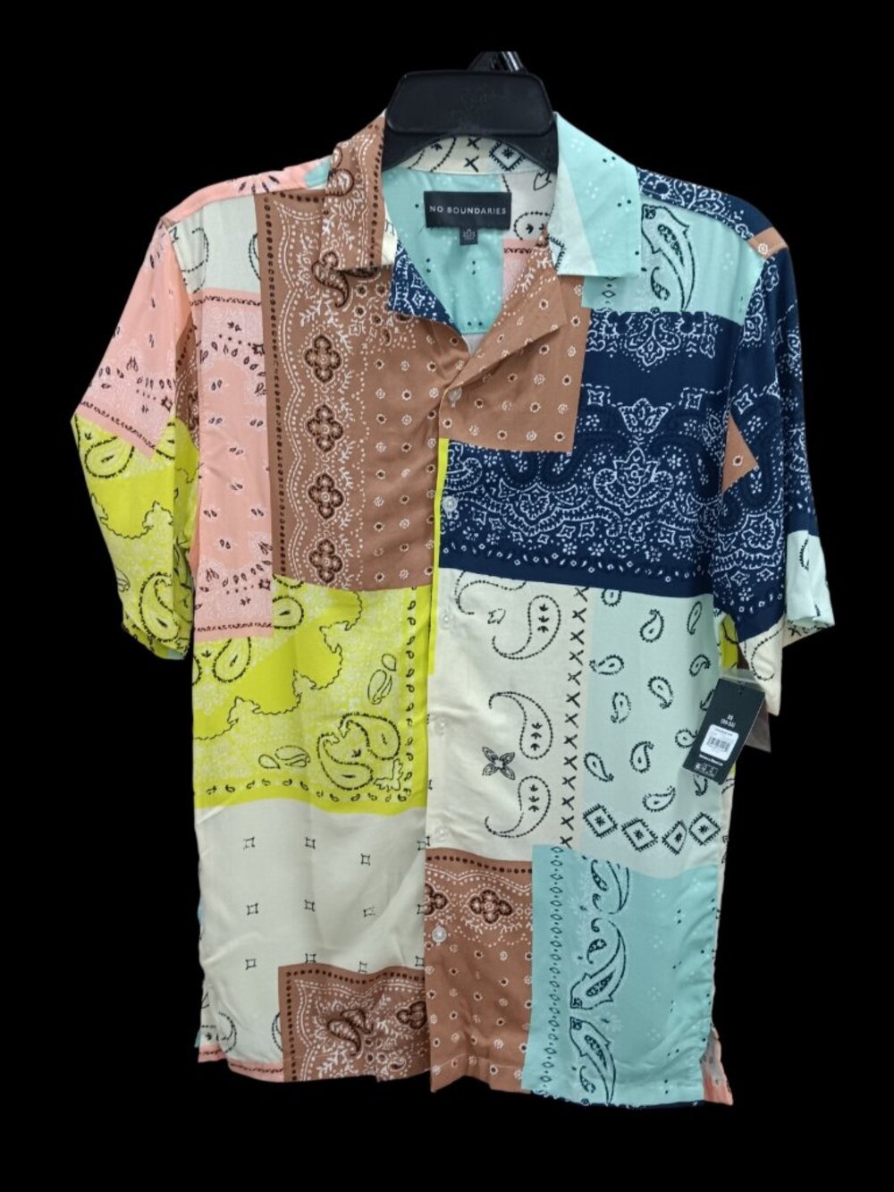 Button down Rayon Paisley print shirt